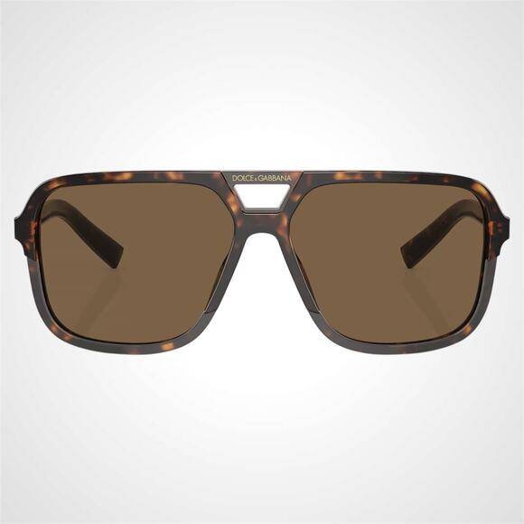 New Dolce & Gabbana Sunglasses Brown Aviator Pilot Gold Metal - Picture 2 of 6